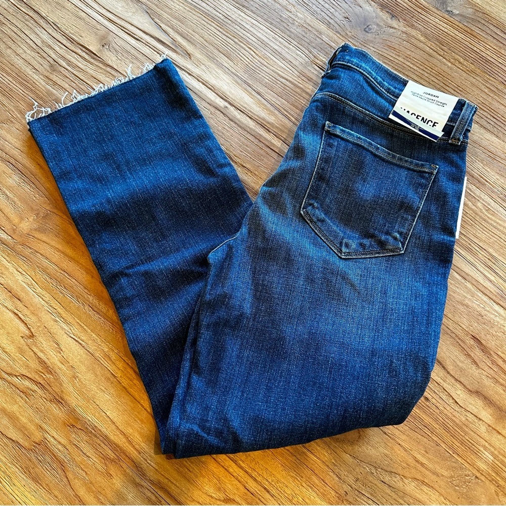 L’Agence Jordan Cotton Stretch Raw Hem Womens Distressed Denim Jeans High‎ Rise